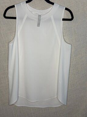 Athleta White Sleeveless High Low Tank Top Size S